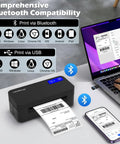 Bluetooth Thermal Label Printer For Mac Windows And Mobile Devices, Wireless 4X6 Shipping Label Printer For Packages, printing labels