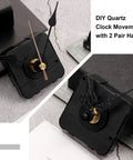 DIY Clock Movement Kit Quartz Battery Operated Replacement Mechanism With Two Pairs Of Short Hands, displayed on a table.