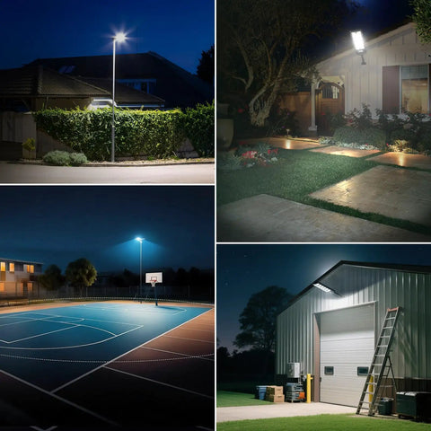 4 Pack Heavy Duty Solar Flood Lights With Motion Sensor Delivering Hella Bright 13000LM Illumination For Instant Yard Driveway Or Parking Lot Security With Rock Solid Weather Proof Performance And Zero Wiring Hassle