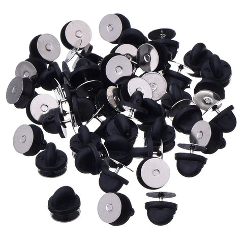 DIY Craft Pin Back Set 50 Pair Rubber Butterfly Clutch Pin Backs Tie Tacks Blank Pins Holders For Craft Making And Jewelry Projects With Easy Grip Design
