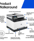 Color LaserJet Pro MFP 3301fdw Wireless All In One Color Printer For The Office With Scanner Copier Fax ADF And Duplex Printing featured