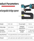 Pro Grade Cordless Hydraulic Punch Kit With 6000mAh Battery and Six Die Sets, product specifications view
