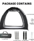 Package contents of All Weather Two Bike Shed Tent With Double Doors PU4000 Silver Coated 210D Oxford Fabric Foldable Outdoor Bike Shelter