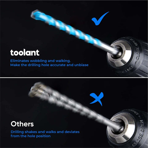 toolant 3/16-inch concrete and masonry drill bit set with hex shank, carbide tips, box of 10.