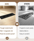 Aluminum RV Floor Vent Cover Kit 2x10 Magnetic Removable Floor Register Trap Black Inside comparison image