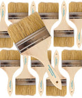 12 Pack 4 Inch Chip Paint Brushes With All Natural 1.5 Inch Bristles, Square Trim, Durable Wood Handles For DIY Painting
