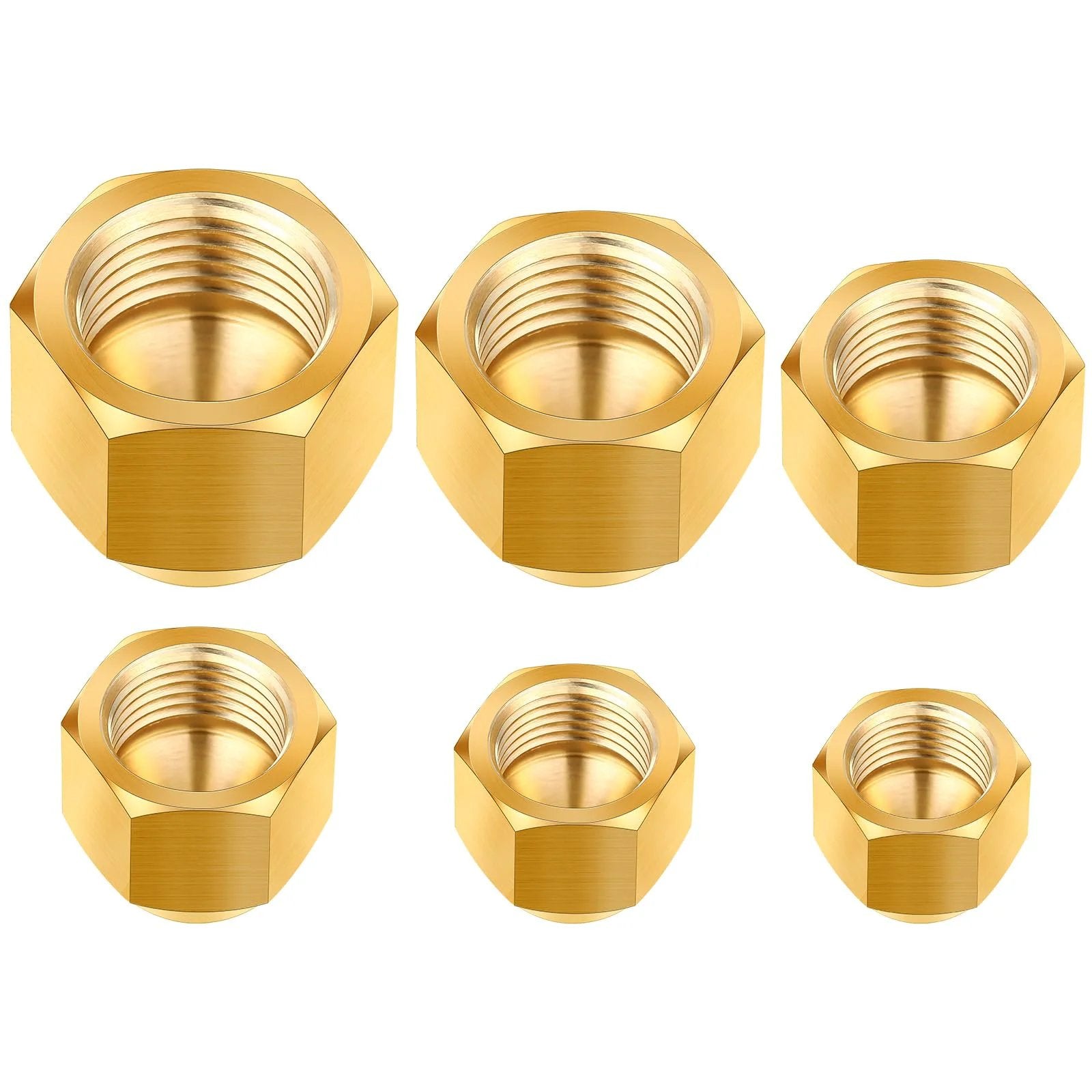 Brass Flare Caps for Gas Lines Pack of 6