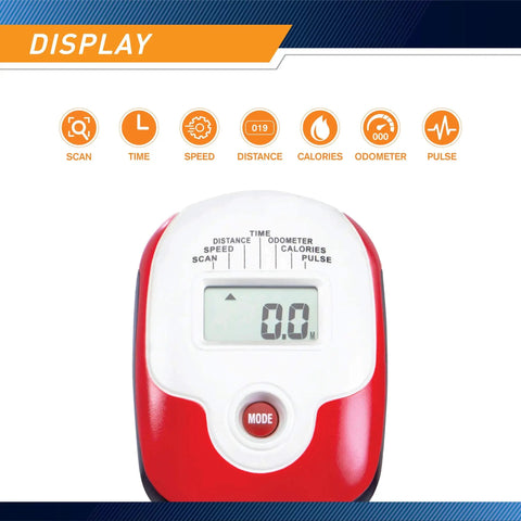 Recumbent Exercise Bike With Magnetic Resistance And Pulse Sensor NS908R display screen showing digital readout and modes