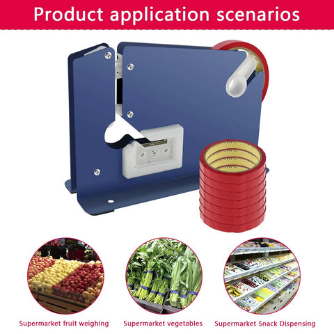Heavy Duty Manual Bag Sealer With Razor Sharp Metal Tape Dispenser And Sweet Anti Slip Grip Hella Tough Frame for supermarket use.