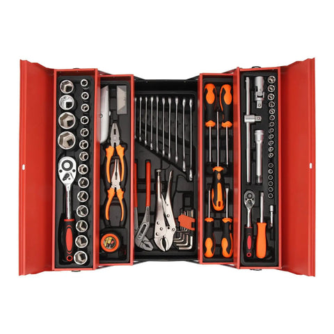 Open Multifunction Ratchet Socket Tool Kit With 85 Piece Folding Wrench Set for Car and Motorcycle Repair, Pro Grade
