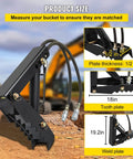 18 Inch Hydraulic Backhoe Thumb With Adjustable Length And Hydraulic Cylinder, Beefy Heavy Duty Weld On Attachment, Black Steel