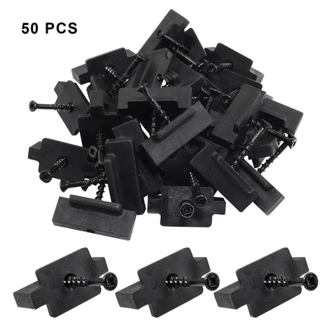 Kickass Hidden Deck Fastener Clips 50 Pack For Composite And Pressure Treated Wood includes rust proof screws and nylon design.