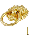 Lion Head Cabinet Pull Handle Set 12 Pack With Ring Pulls For Drawers Cabinets Wardrobes And Dressers In Gold Finish Includes Mounting Screws