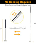 40 Inch Telescoping Magnetic Pickup Tool With 35 Lb Pull Extendable from 10 to 40 inches, showing compact and extended views.