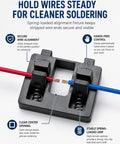 Secure Heavy Duty Spring Loaded Soldering Jig Grips Stripped Wires Snug For Rapid Circuit Board Wiring and straightforward DIY electronics repair without the hassle, holds wires steady.