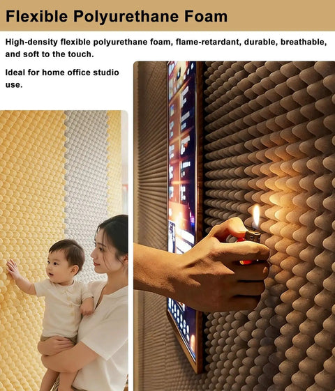 Self Adhesive Acoustic Foam Panels Black Roll Soundproof Wall And Ceiling Noise Dampening Hella Thick Coverage For Home Studio Recording on wall with family