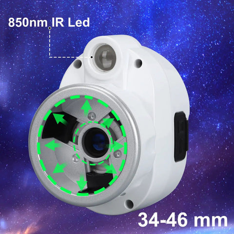 All In One Telescope Eyepiece Camera for 34-46mm, IR LED lens details, 2K imaging, WiFi live streaming