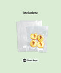 Precut Vacuum Sealer Bags for Airtight Food Storage and Sous Vide Cooking BPA Free 1 Quart 44 Count with peaches inside