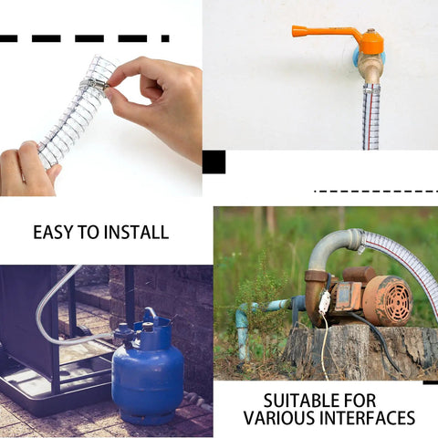 Heavy Duty Steel Wire Flexible PVC Vacuum Hose 1 Inch Inner Diameter 10 Ft With Fasteners Reinforced Clear Tubing in various uses