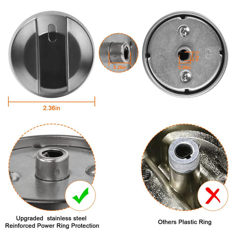 Replacement Stove Knob Kit For Gas Range And Oven Durable Easy Install 5 Pack Compatible With Samsung DG64 00473A 00473B