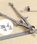 5 Pack M2 X 4mm Vernier Caliper Screws 304 Stainless Steel Flat Head Shoulder Thumb Screws With Diamond Knurl Grip next to caliper