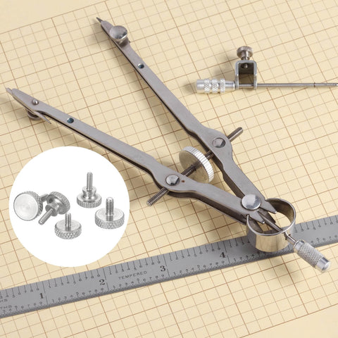 5 Pack M2 X 4mm Vernier Caliper Screws 304 Stainless Steel Flat Head Shoulder Thumb Screws With Diamond Knurl Grip next to caliper