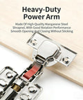 2 Pack Detachable Stainless Steel Full Overlay Cabinet Hinges With Hydraulic Soft Close Damper, Concealed Kitchen Hinges