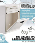 Secure Wall Mounted Mailbox Drop Box With Key Or Combo Lock Heavy Duty 16 Gauge Steel Ideal For After Hours Deposits Payments And Letter Drops, open showing included hardware.