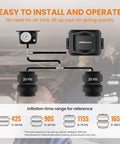 Diagram showing On Board Air Compressor System Universal Air Spring Kit With Gauge Air Line And T Fittings For Trucks And Vans