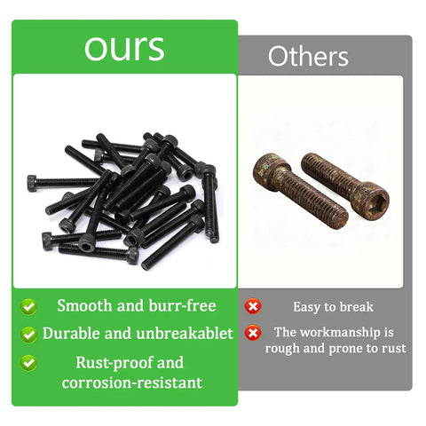 140 Pieces M3x30mm Hex Socket Head Cap Screws Made From Carbon Steel With Black Oxide Finish, comparison of ours vs others