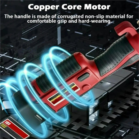Heavy Duty Hydraulic Crimper Tool With 1550Lbf Force, 5000mAh Battery Electric Pipe Crimping Pliers with copper core motor handle.