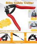 Universal Bike Cable Kit With Eight Inch Stainless Steel Wire Cutter and operation guide illustrations