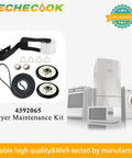 Complete Dryer Repair Kit With Drum Roller 349241T 691366 Idler Pulley And 341241 Belt For Whirlpool And Kenmore Dryers visible components