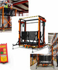 Heavy Duty Electric Scaffolding Lift Platform 1100 Lb Capacity 16.4 Ft Vertical Rise shown in use by workers at a job site.