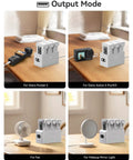 Beefed Up All In One Mini Drone Battery Charging Hub 37W Fast USB C Charger in output mode with various device setups.