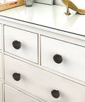 Oil Rubbed Bronze Cabinet Knob Set 10 Pack For Kitchen Cabinets Drawers And Dresser 1.45 Inch Diameter installed on a dresser