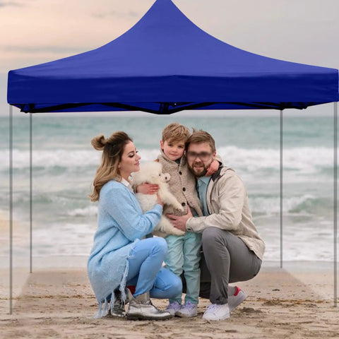 Family under Universal Replacement Top For Pop Up Canopy Tents, Available In 6x6 Foot, 8.2x8.2ft, Or 3x3m Sizes, on beach