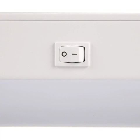 Close-up of easy on-off switch on 30 Inch LED Direct Wire Under Cabinet Light Dimmable To 15 Percent Triac Dimmer Compatible