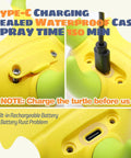 Rechargeable Turtle Bath Toy Sprinkler For Toddlers Type-C charging port and waterproof case detail