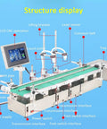 Plug And Play Automatic Two Nozzle Liquid Filler With Digital Screen Precision Weighing Tech For Juice Wine Bottling structure display with LCD screen, nozzles, and conveyor.