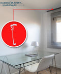 Top Notch Three Inch Valance Clips For Window Shades And Blinds With Slick Universal Bracket Setup solid clear grip holder displayed in office.
