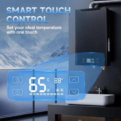 Propane Tankless Water Heater That Knocks It Out Of The Park Delivering Six Point Three Gpm And One Sixty Grand Btu with smart touch control display.