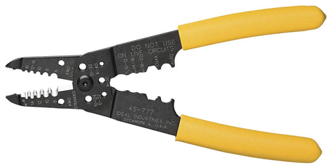 7 In 1 Wire Stripper And Cable Cutting Tool For Stranded Solid NM And UF Wire Pro Grade Electrician Hand Tool with yellow handles
