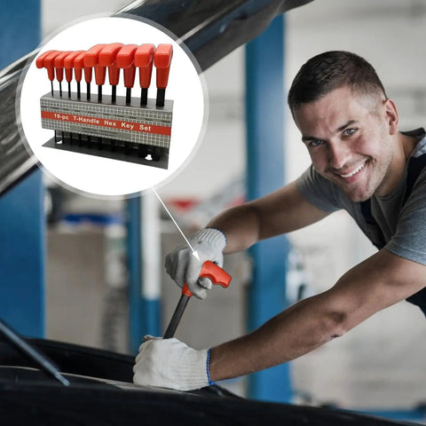 Top Notch Allen Wrenches Set Perfect For Home Repairs And Pro Projects With Super Ergonomic Handles For Easy Gripping And Heavy Duty Hex Key Kit That Really Hits The Spot, 10-piece T-handle hex key set, metal