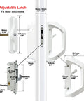 Sliding Patio Door Handle Lock Set With Key Cylinder And Mortise Lock No Fuss Replacement For Glass Doors with dimensions diagram