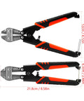 Built Tough And Ridiculously Handy 8 Inch Chrome Vanadium Wire Bolt Cutter With Hella Comfortable Ergonomic Handles And Razor Sharp Blades that snip thin wire and cables fast.