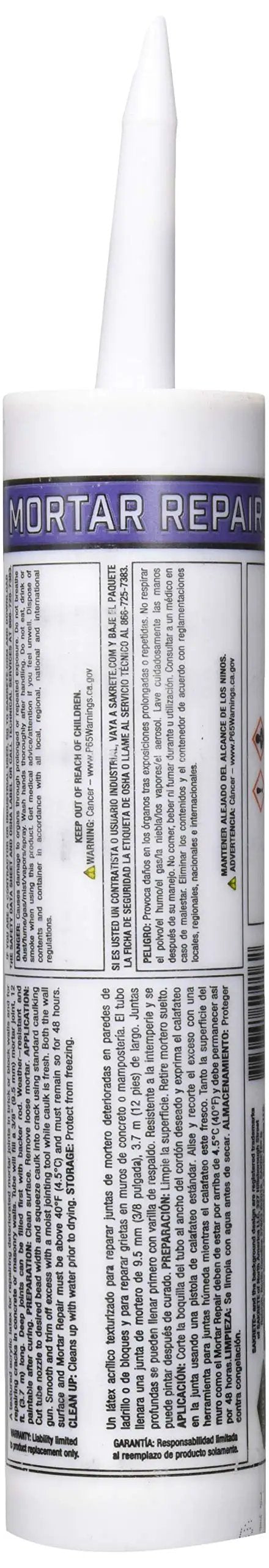 Mortar Repair Tube 10.1 oz For Replacing Deteriorated Or Missing Mortar In Joints Of Brick Or Block Quick Fix For Cracks In Concrete Or Masonry