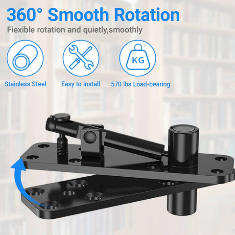Heavy Duty Hidden Door Hinge 570 Lbs Steel Pivot 360 Degree Silent Rotation for Secret Doors Bookcase Murphy Shelf Doors