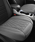 2 Pack Leather Front Car Seat Covers Full Wrapped With Storage Pockets Non Slip Waterproof Seat Protectors For Sedan SUV Truck Universal Fit Gray All Day Comfort And Premium Leather on car seats