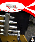 Hoqqf 1/2 in NPT flat-face hydraulic couplers with red dust covers (2-set)